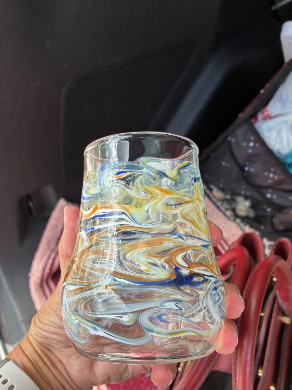 4 Marble stemless glasses